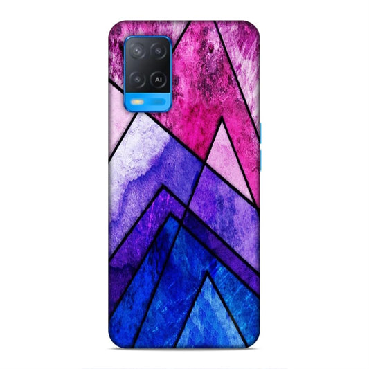 Blue Pink Pattern Hard Back Case For Oppo A54 4G