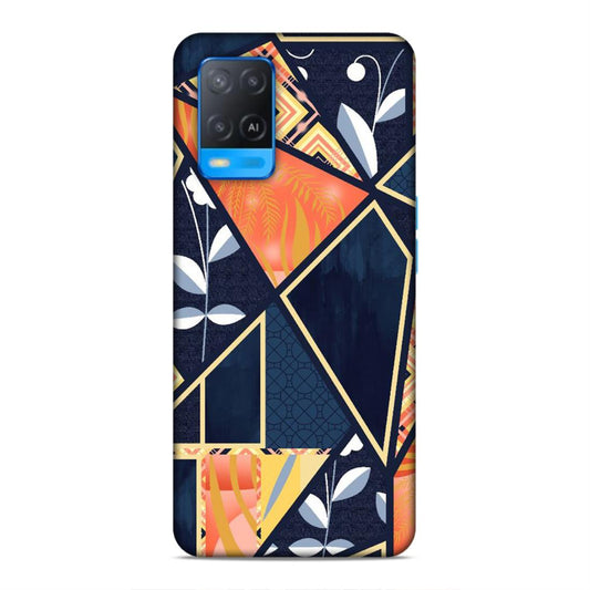 Floral Textile Pattern Hard Back Case For Oppo A54 4G