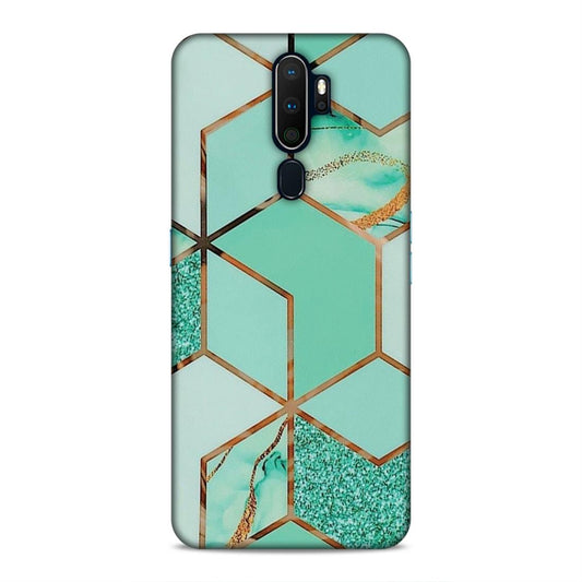 Hexagonal Marble Pattern Hard Back Case For Oppo A5 2020 / A9 2020