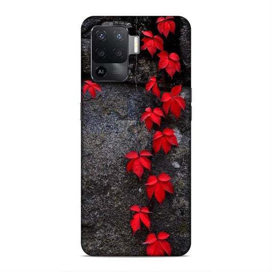 Red Leaf Series Hard Back Case For Oppo F19 Pro