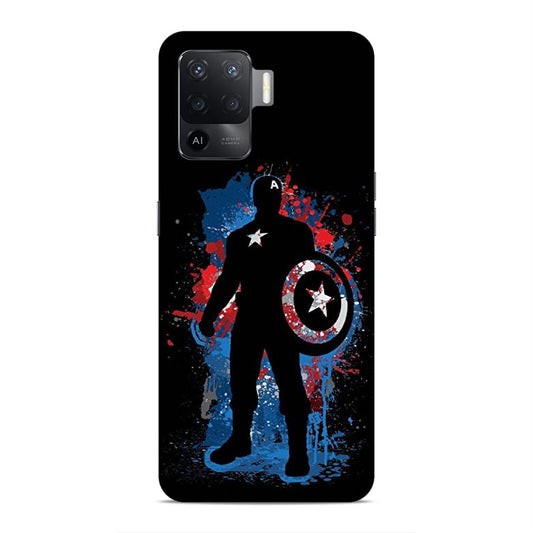 Black Captain America Hard Back Case For Oppo F19 Pro