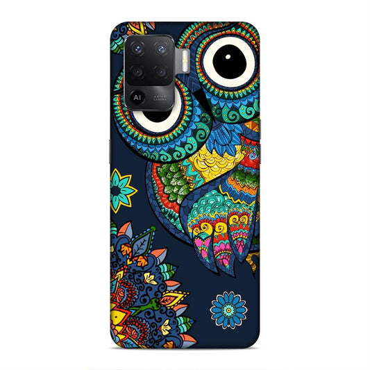 Owl and Mandala Flower Hard Back Case For Oppo F19 Pro