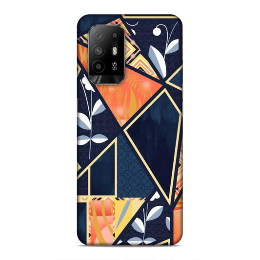 Floral Textile Pattern Hard Back Case For Oppo F19 Pro Plus