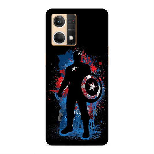 Black Captain America Hard Back Case For Oppo F21 Pro / F21s Pro