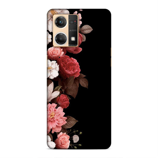 Floral in Black Hard Back Case For Oppo F21 Pro / F21s Pro