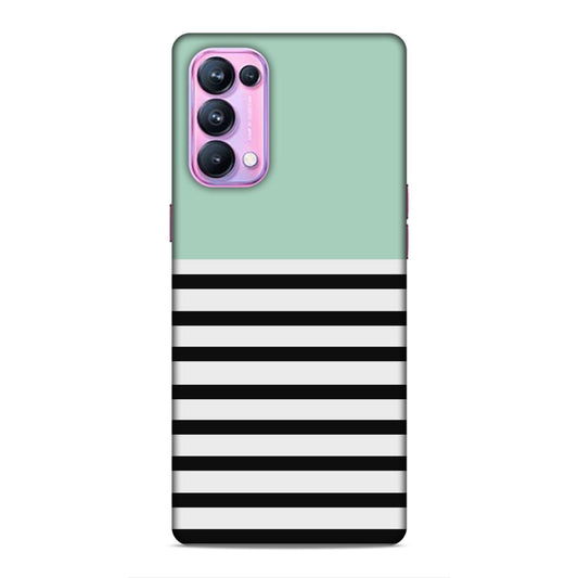 Black White and Sky Lines Hard Back Case For Oppo Reno 5 Pro
