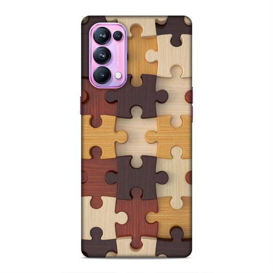 Multi Color Block Puzzle Hard Back Case For Oppo Reno 5 Pro