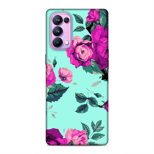 Pink Floral Hard Back Case For Oppo Reno 5 Pro