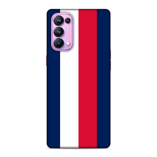 Blue White Red Pattern Hard Back Case For Oppo Reno 5 Pro