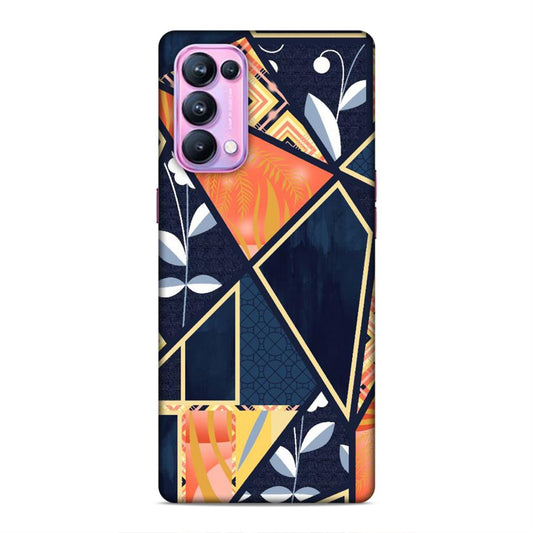 Floral Textile Pattern Hard Back Case For Oppo Reno 5 Pro