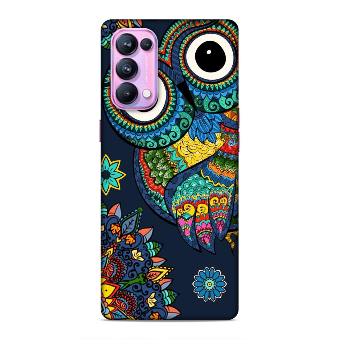 Owl and Mandala Flower Hard Back Case For Oppo Reno 5 Pro