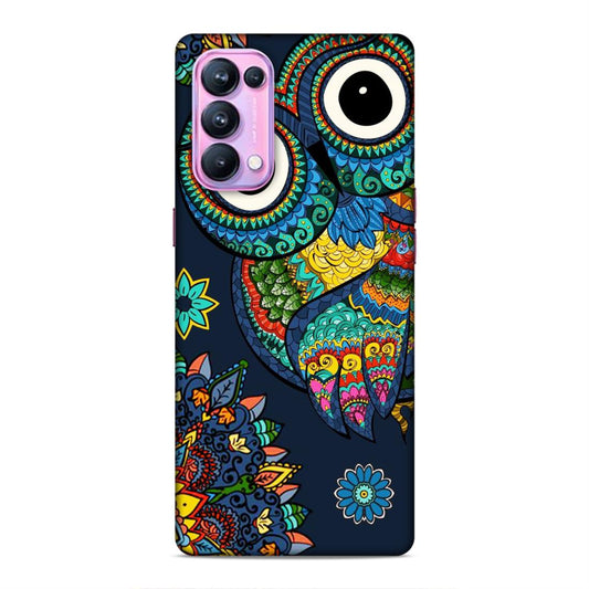 Owl and Mandala Flower Hard Back Case For Oppo Reno 5 Pro