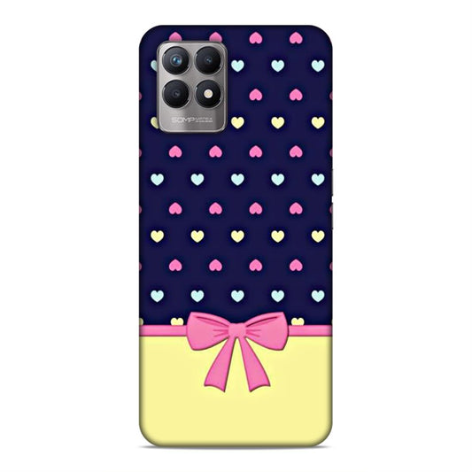 Heart Pattern with Bow Hard Back Case For Realme 8i / Narzo 50