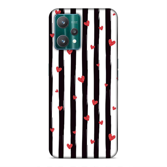Little Hearts with Strips Hard Back Case For Realme 9 Pro