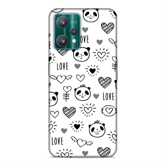 Heart Love and Panda Hard Back Case For Realme 9 Pro