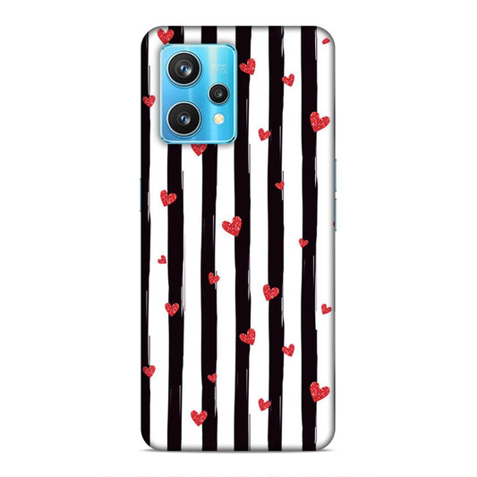 Little Hearts with Strips Hard Back Case For Realme 9 / 9 Pro Plus