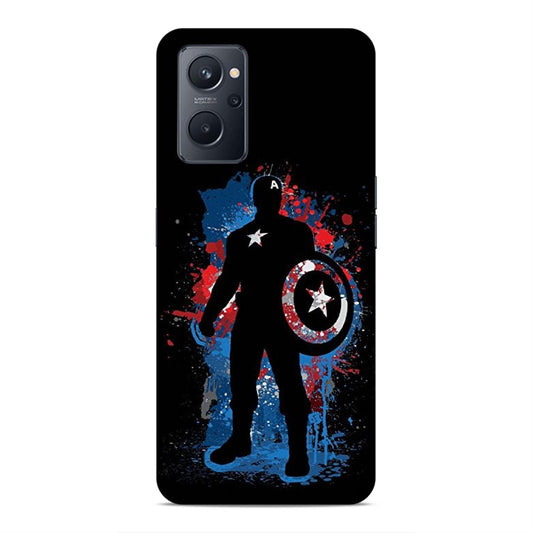 Black Captain America Hard Back Case For Oppo A36 / A76 / A96 4G / K10 4G / Realme 9i