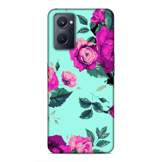 Pink Floral Hard Back Case For Oppo A36 / A76 / A96 4G / K10 4G / Realme 9i