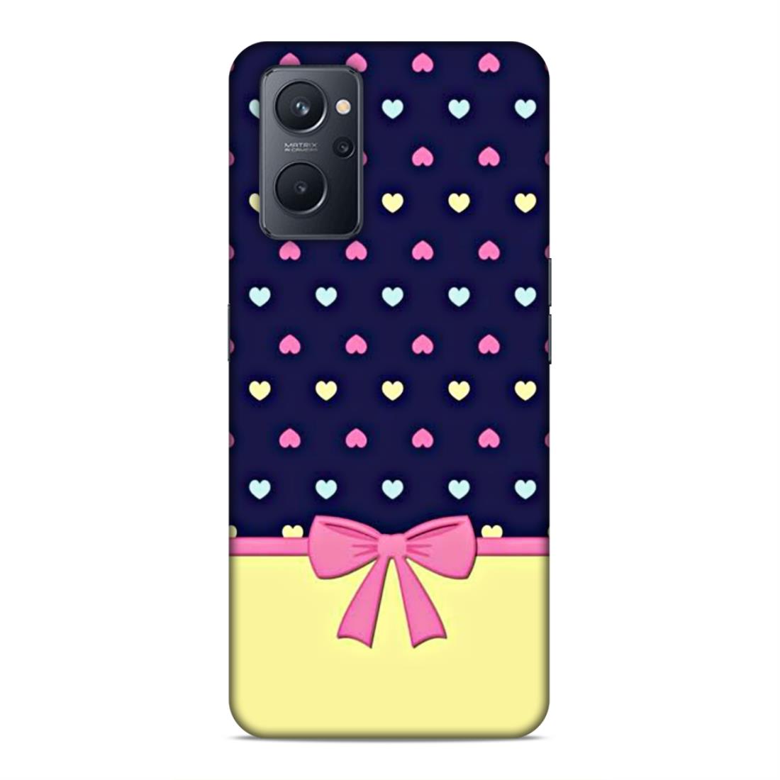 Heart Pattern with Bow Hard Back Case For Oppo A36 / A76 / A96 4G / K10 4G / Realme 9i