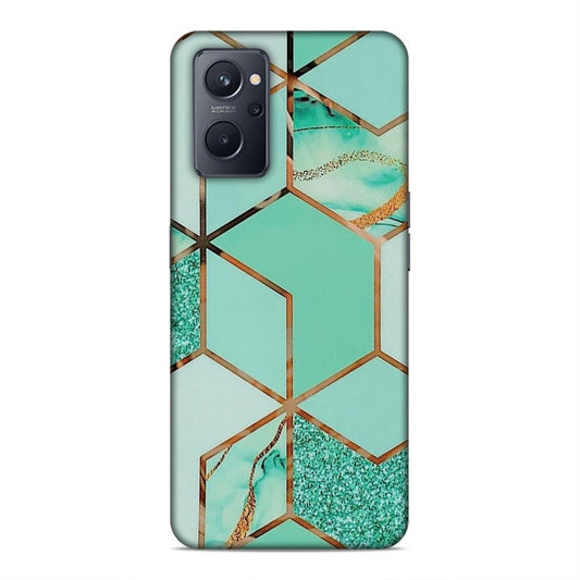 Hexagonal Marble Pattern Hard Back Case For Oppo A36 / A76 / A96 4G / K10 4G / Realme 9i