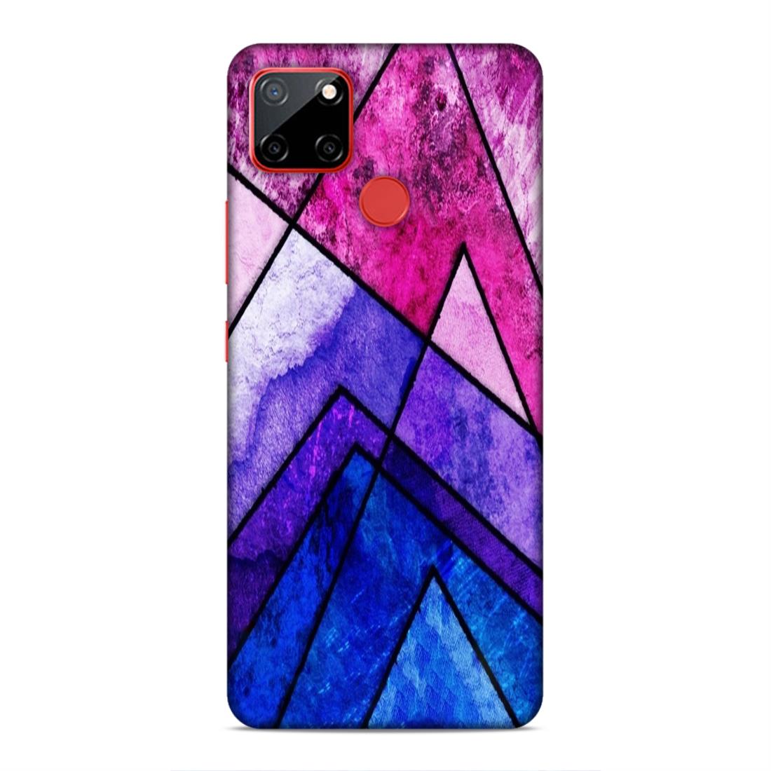 Blue Pink Pattern Hard Back Case For Realme C12 / C25 / C25s / Narzo 20 / 30A