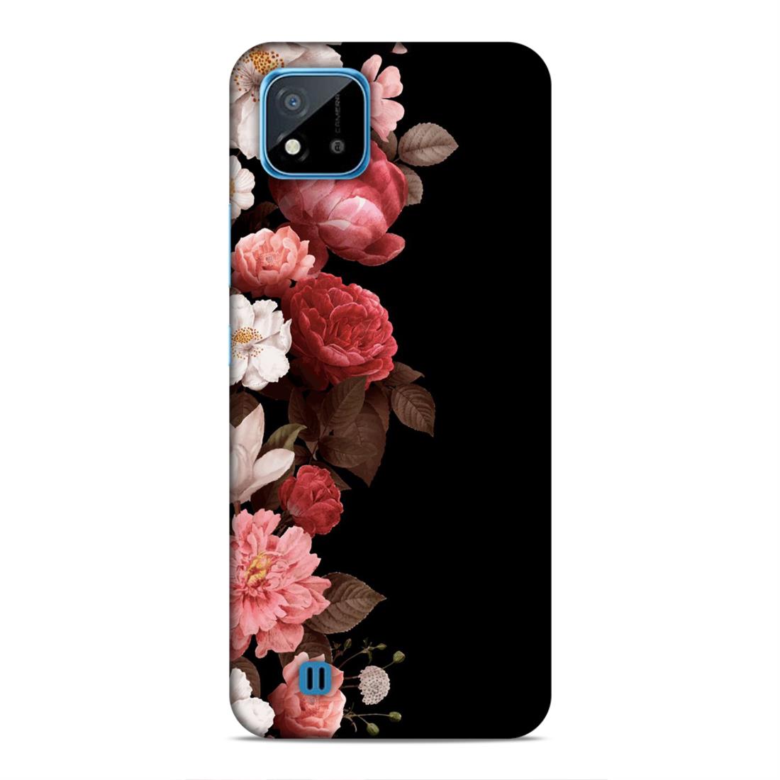 Floral in Black Hard Back Case For Realme C20 / C11 2021