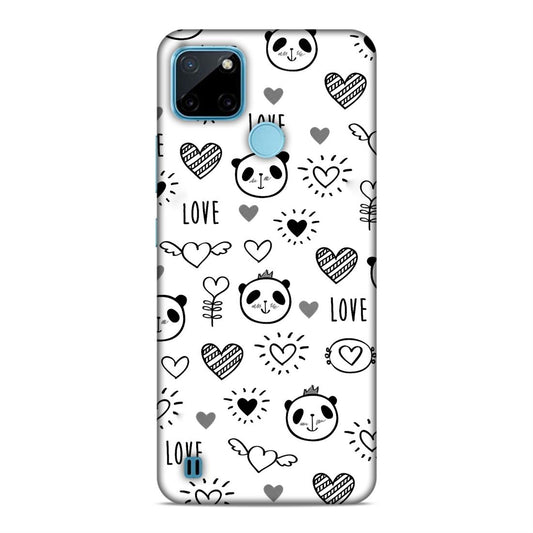 Heart Love and Panda Hard Back Case For Realme C21Y / C25Y