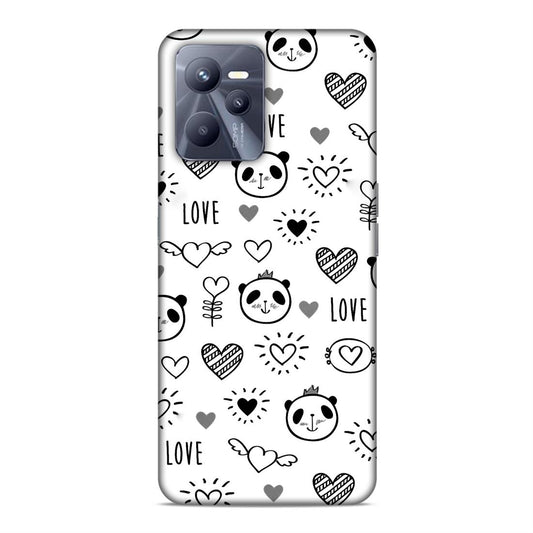 Heart Love and Panda Hard Back Case For Realme C35