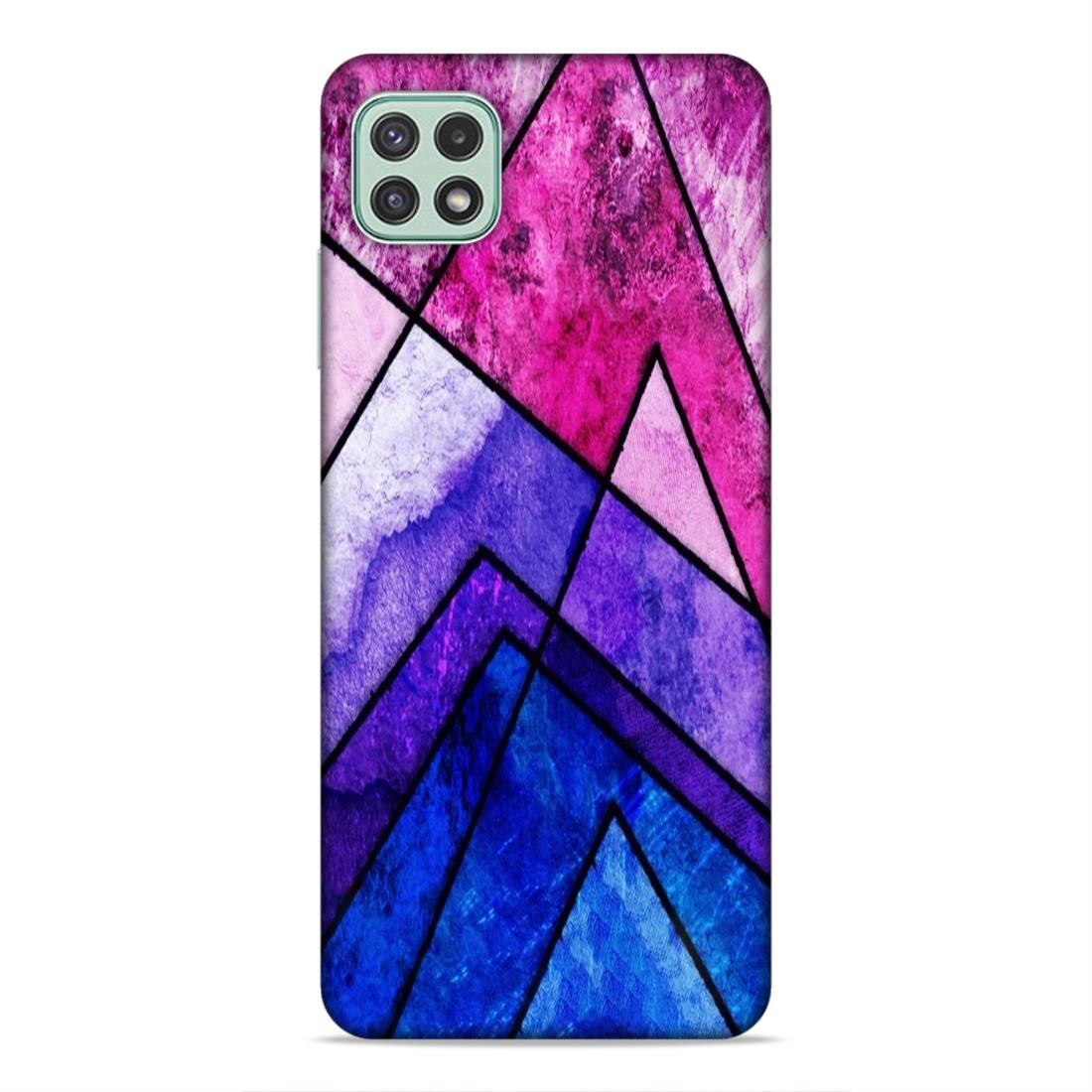 Blue Pink Pattern Hard Back Case For Samsung Galaxy A22 5G / F42 5G