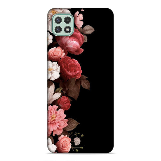 Floral in Black Hard Back Case For Samsung Galaxy A22 5G / F42 5G
