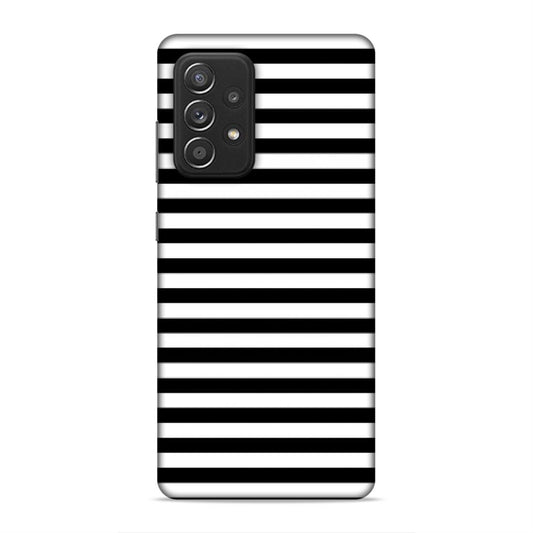 Black and White Line Hard Back Case For Samsung Galaxy A52 / A52s 5G