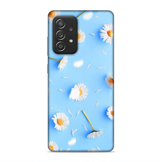 Floral In Sky Blue Hard Back Case For Samsung Galaxy A52 / A52s 5G