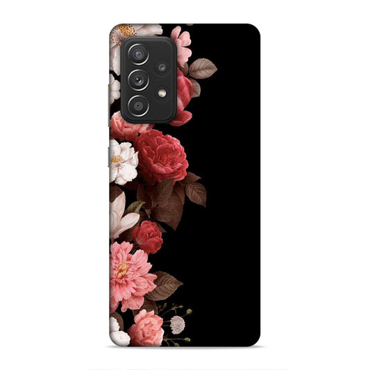 Floral in Black Hard Back Case For Samsung Galaxy A52 / A52s 5G