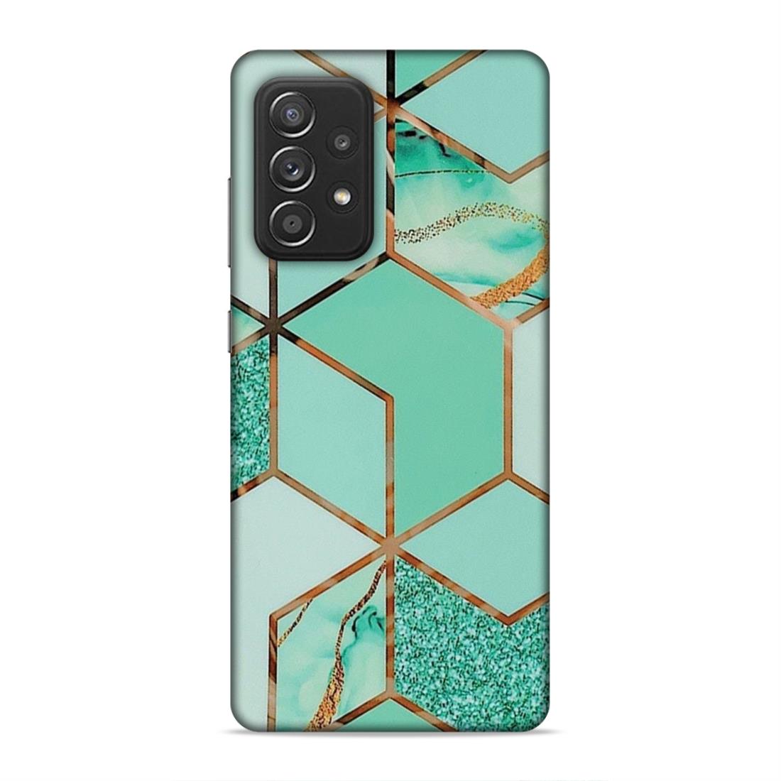 Hexagonal Marble Pattern Hard Back Case For Samsung Galaxy A52 / A52s 5G