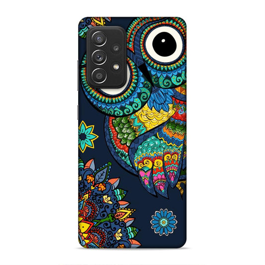 Owl and Mandala Flower Hard Back Case For Samsung Galaxy A52 / A52s 5G