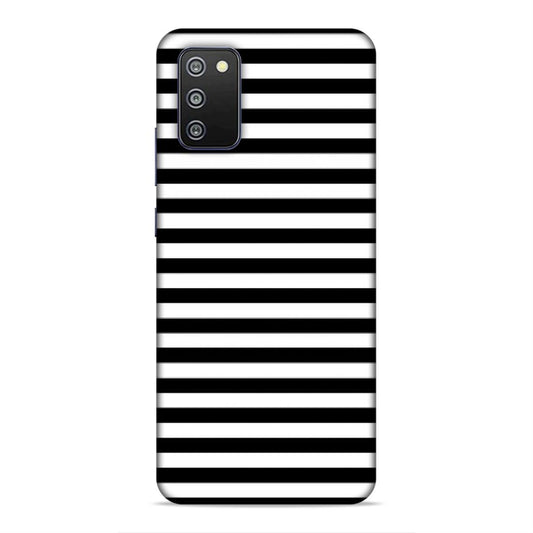 Black and White Line Hard Back Case For Samsung Galaxy A03s / F02s / M02s