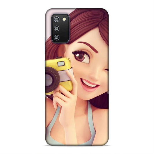 Selfi Click Girl Hard Back Case For Samsung Galaxy A03s / F02s / M02s