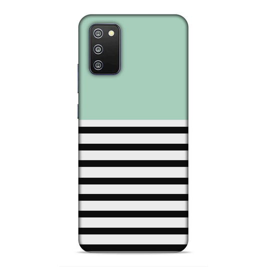 Black White and Sky Lines Hard Back Case For Samsung Galaxy A03s / F02s / M02s