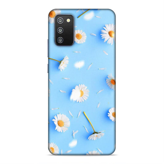Floral In Sky Blue Hard Back Case For Samsung Galaxy A03s / F02s / M02s