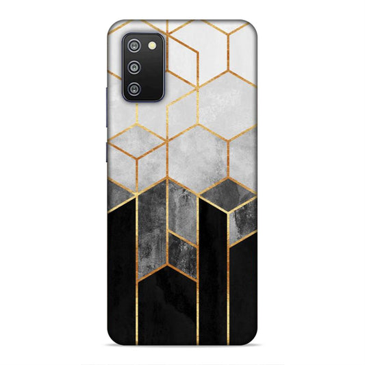 Hexagonal White Black Pattern Hard Back Case For Samsung Galaxy A03s / F02s / M02s