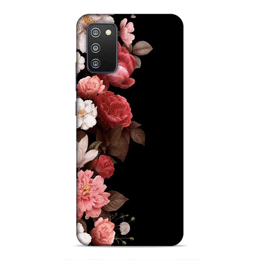 Floral in Black Hard Back Case For Samsung Galaxy A03s / F02s / M02s