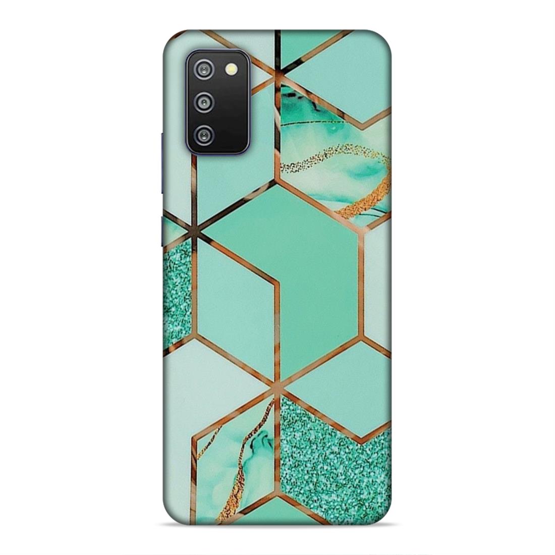 Hexagonal Marble Pattern Hard Back Case For Samsung Galaxy A03s / F02s / M02s