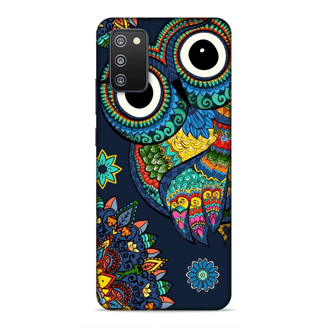 Owl and Mandala Flower Hard Back Case For Samsung Galaxy A03s / F02s / M02s