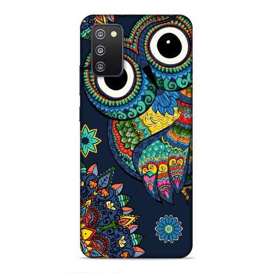 Owl and Mandala Flower Hard Back Case For Samsung Galaxy A03s / F02s / M02s