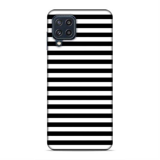 Black and White Line Hard Back Case For Samsung Galaxy A22 4G / F22 4G / M32 4G