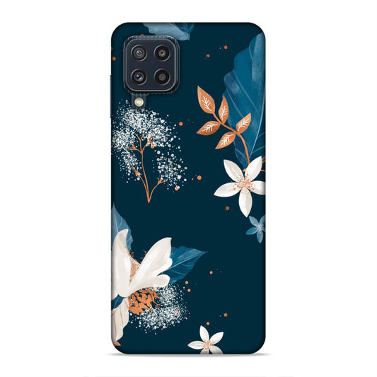 Blue Floral Hard Back Case For Samsung Galaxy A22 4G / F22 4G / M32 4G