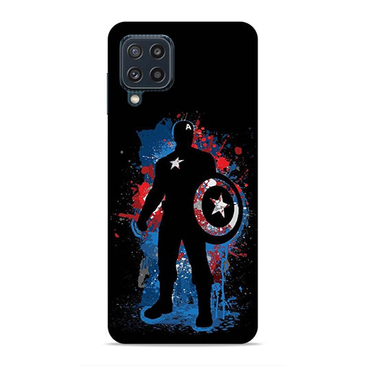Black Captain America Hard Back Case For Samsung Galaxy A22 4G / F22 4G / M32 4G
