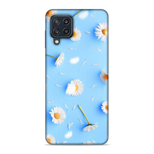 Floral In Sky Blue Hard Back Case For Samsung Galaxy A22 4G / F22 4G / M32 4G