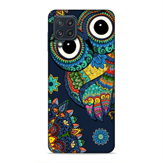 Owl and Mandala Flower Hard Back Case For Samsung Galaxy A22 4G / F22 4G / M32 4G