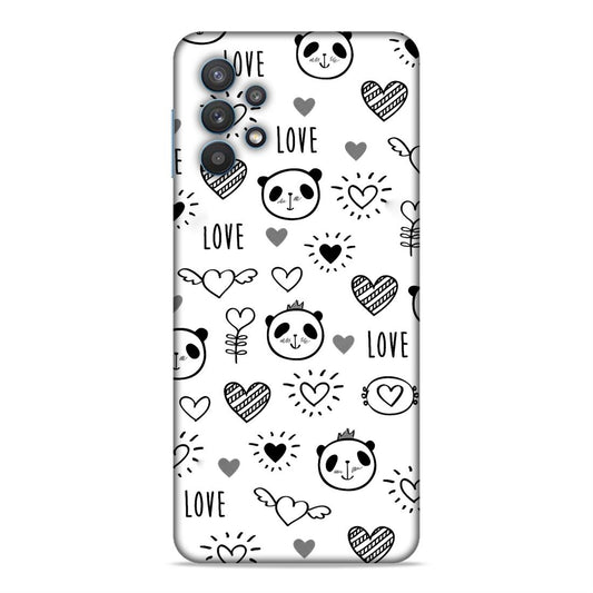Heart Love and Panda Hard Back Case For Samsung Galaxy A32 5G / M32 5G